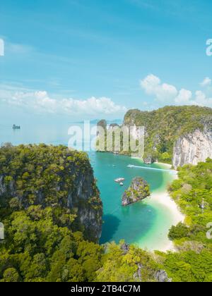 Paradise from Above: Aerial Views of Tropical Islands in Southern Thailand Stock Photo