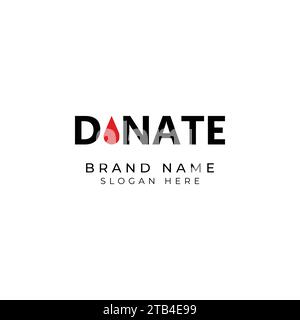 Blood Drop donate concept logo. Blood donation logo. Blood Donor Logo Template Design Vector illustration Stock Vector