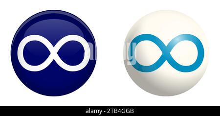 Infinity symbol in blue sphere or 3d circle Stock Vector