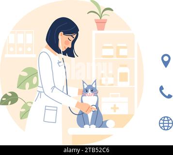 Veterinary business card template with text space. Stock Vector