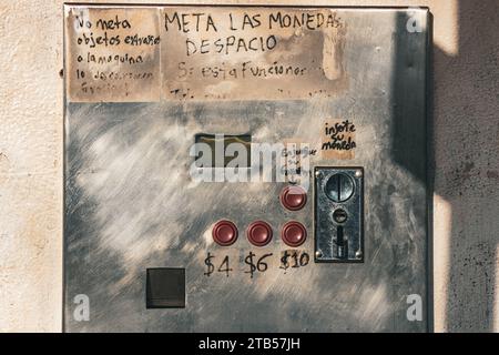 water vending machine, Playa del Carmen, Quintana Roo, noon, sharp sunlight, Mexico, 2023 Stock Photo