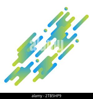 Rounded lines shapes in diagonal rhythm dynamic composition. Geometric Rounded Shape Background. Stock Vector
