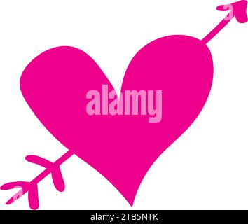 scribbled heart arrow Stock Vector