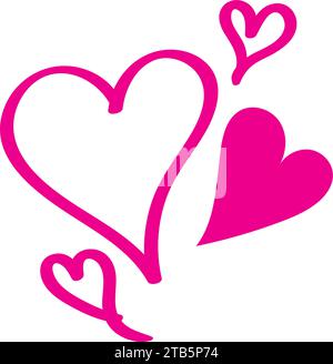 scribbled heart love feeling Stock Vector