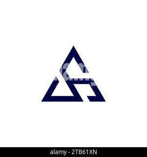 AS Triangle Logo Simple. Letter AS Icon Stock Vector