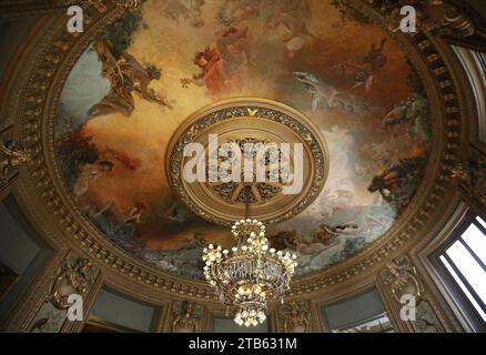 Ceiling in Salon du Glacier - Palace Garnier, Paris Stock Photo