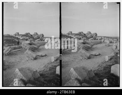 Wady Shaib Es-Salt, Amman, etc. Amman. Ruins on Acropolis Hill. Excavated by an Italian expedition. Stock Photo