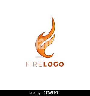 Fire Logo Letter F. Fire Icon Design Stock Vector