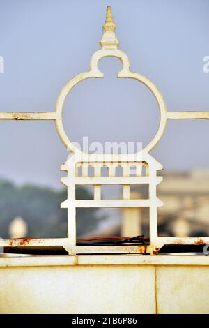 Partial view of Jai Gurudev Mandir, Mathura, Uttar Pradesh, India Stock Photo