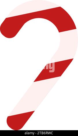 Candy striped lollipop hook. Red Pink flat design element. Pop art striped lollipop holiday icon. Christmas event element. Simple flat vector icon iso Stock Vector