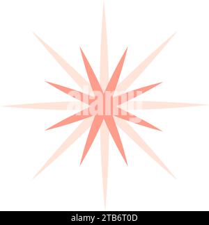 Spark explosion of New Year pyrotechnics. Red Pink flat design element. Pop art Spark explosion holiday icon. Christmas event element. Simple flat vec Stock Vector