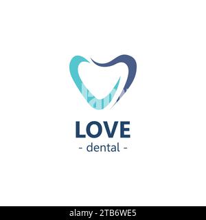 Love Dental logo Simple. Health Deantal Care Logo Stock Vector
