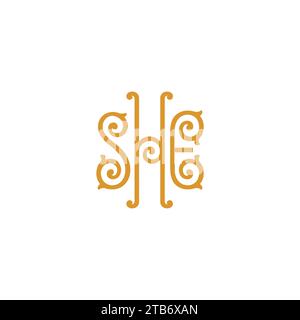 She Initial Logo Design. She Icon Stock Vector
