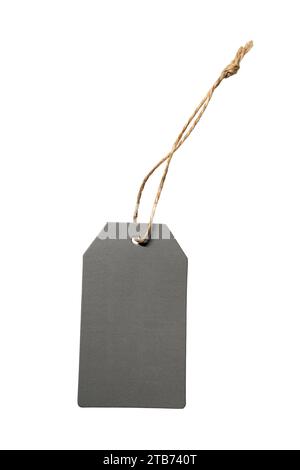 Paper price tag for hanging on a product on white background with clipping path Stock Photo