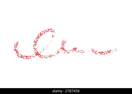 crayon emphasis underline. Hand drawn red charcoal curly lines, squiggles and shapes for diagrams. Doodle simple sketch icon. Vector illustration isol Stock Vector