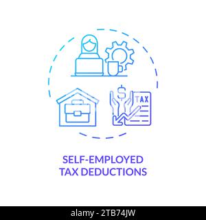 Self-employed tax deduction blue gradient concept icon Stock Vector