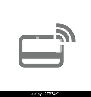 Nfc contactless card vector icon. Wireless credit or debit card symbol. Stock Vector