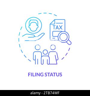 Filing status blue gradient concept icon Stock Vector