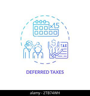 Deferred taxes blue gradient concept icon Stock Vector