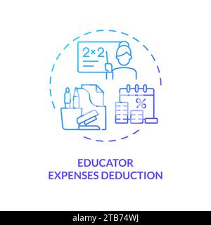 Educator expenses deduction blue gradient concept icon Stock Vector