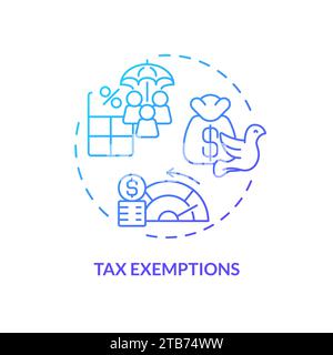 Tax exemptions blue gradient concept icon Stock Vector