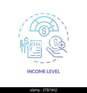 Income level blue gradient concept icon Stock Vector