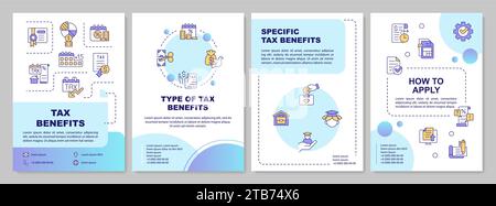 Tax relief blue gradient brochure template Stock Vector