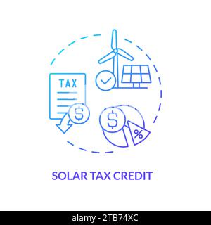 Solar tax credit blue gradient concept icon Stock Vector