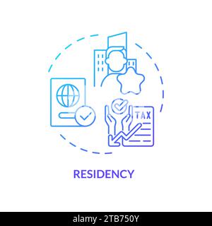 Residency blue gradient concept icon Stock Vector