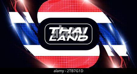 Thailand Flag in Brush Paint Style with Halftone and Shining Effect. National Thailand Flag Stock Vector