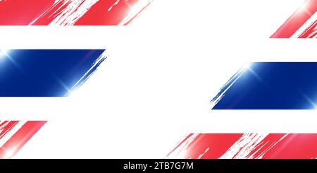 Thailand Flag in Brush Paint Style with Shining Effect. National Thailand Flag Stock Vector