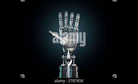 December 2022: "Tesla Bot" humanoid robot prototype (1.72m and 56 kg) developed by Elon Musk's company. Detail of an articulated hand. Courtesy of Tes Stock Photo