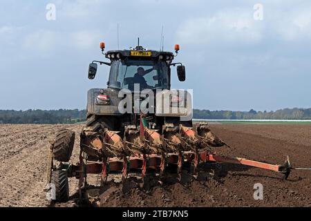 Ploughing Sutton Heath Suffolk UK Stock Photo