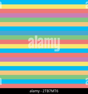 Multicolored striped background. Seamless pattern color horizontal stripes. Simple geometric print for background, banner, flyer and design, vector Stock Vector