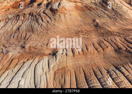 Desert Texture Pattern Aerial view of the intricate erosion patterns and deep gullies of the ...