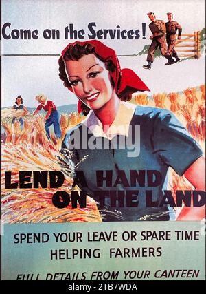 Women's Land Army poster, World War Two Stock Photo - Alamy