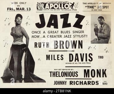 Vintage Jazz poster - Miles Davis - Thelonious Monk - Ruth Brown
