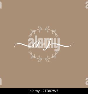 AJ handwriting logo of initial signature, wedding and fashion concept design Stock Vector