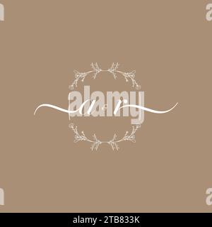 AR handwriting logo of initial signature, wedding and fashion concept design Stock Vector