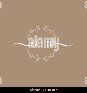 AW handwriting logo of initial signature, wedding and fashion concept design Stock Vector