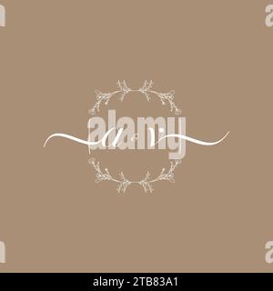 AV handwriting logo of initial signature, wedding and fashion concept design Stock Vector