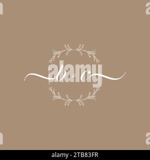 BC handwriting logo of initial signature, wedding and fashion concept design Stock Vector