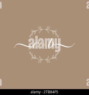 CB handwriting logo of initial signature, wedding and fashion concept design Stock Vector