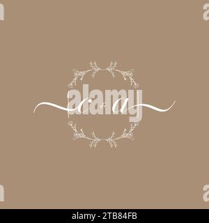 CA handwriting logo of initial signature, wedding and fashion concept design Stock Vector