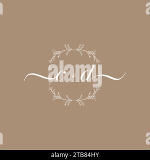 CD handwriting logo of initial signature, wedding and fashion concept design Stock Vector