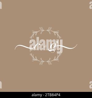 CG handwriting logo of initial signature, wedding and fashion concept design Stock Vector