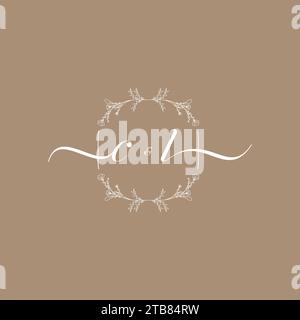 CL handwriting logo of initial signature, wedding and fashion concept design Stock Vector