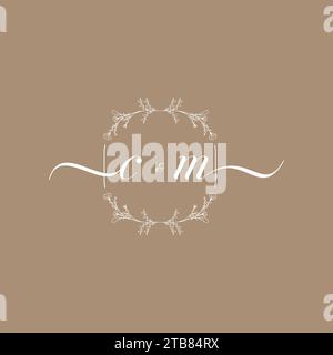 CM handwriting logo of initial signature, wedding and fashion concept design Stock Vector