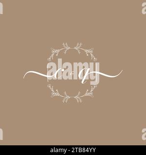 CQ handwriting logo of initial signature, wedding and fashion concept design Stock Vector