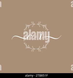 CT handwriting logo of initial signature, wedding and fashion concept design Stock Vector